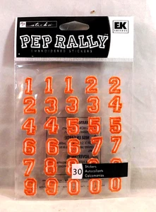 EK Success Pep Rally Orange Varsity Numbers Embroidered Scrapbook Stickers JR011 - Picture 1 of 1