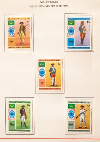 American bicentennial stamps,Mauritania set of 5, perf, MNH, 341-342,C160-162 Cover