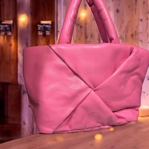 Target Bubble Gum Pink Puff Crossbody Shoulder Bag  “16 x 10 x 6” Soft Material - Picture 1 of 10