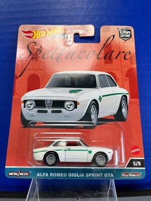 1/64 HOT WHEELS SPETTACOLARE REAL RIDERS ALFA ROMEO GIULIA SPRINT GTA 5/5 BLANCO Foto 1 de 2