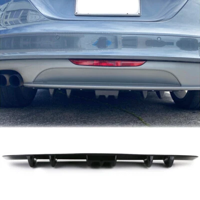 Black Rear Bumper Diffuser 7Fins Spoiler Lip Splitter Kit For Audi TT RS Quattro - Image 1 of 4