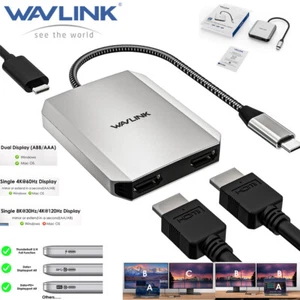 WAVLINK 8K HDMI Adapter Dual Display 95W PD for MacBook/Dell/HP/Thunderbolt 3/4 - Picture 1 of 15