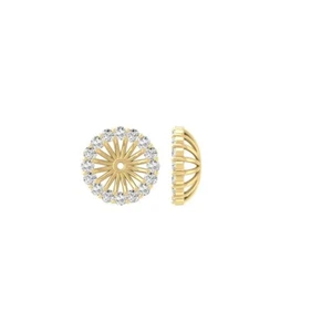 Natural Diamond Jacket Stud Earring 10K Yellow Gold for Women 0.76 gram - Picture 1 of 7