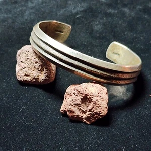Raymond Betsoi Sterling Silver Navajo Large Cuff Sandcast HEAVY - Picture 1 of 7