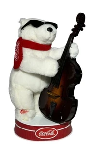 Vintage Coca-Cola Animated Jazz Polar Bear Playing 1990's Christmas Music Coke - Picture 1 of 12