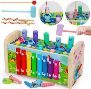EDUCATIONAL DEVELOPMENTAL TOY FISHING GAME XYLOPHONE PRESCHOOL TODDLER ACTIVITY - Picture 1 of 7