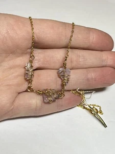 Vintage NOS Polish Lavender Purple Stone Caged Bead Chain Necklace Japan SS1261 - Picture 1 of 6