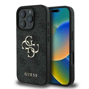 Genuine Guess 4G Metal Logo Impact Protection for iPhone 16 Pro Grey Fashion - Picture 1 of 10