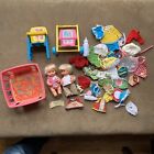 Vintage 1971 Remco Sweet April Doll & Baby Stroller & High chair & clothing