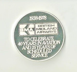 British Midland Airways Medallion 40th Anniversary 1938-1978 - Picture 1 of 2