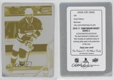2016-17 Upper Deck Compendium Printing Plate Yellow 1/1 Greg Pateryn #438