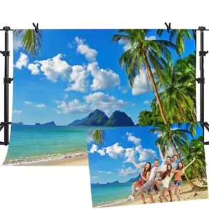 10x7FT Tropical Beach Backdrop Moana Party Photo Booth Photography Prop - Picture 1 of 6