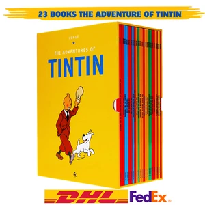 The Adventures of Tintin Box Set 23 Books complete paperback By Herge - NEW - Imagen 1 de 12