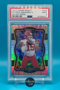 2017 PANINI SELECT PATRICK MAHOMES II SILVER PRIZM RC ROOKIE #103 PSA 9 MINT