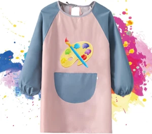 Malkittel Schule 1. Klasse Mädchen,Kinder Malkittel,Malerschürze Kind 7-12 Jahre - Bild 1 von 7