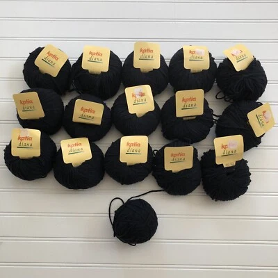 KATIA Diana Hilo Acrílico Rayón Nylon Angora Mezcla Color #5 Azul Marino Lote De 15 Foto 1 de 4