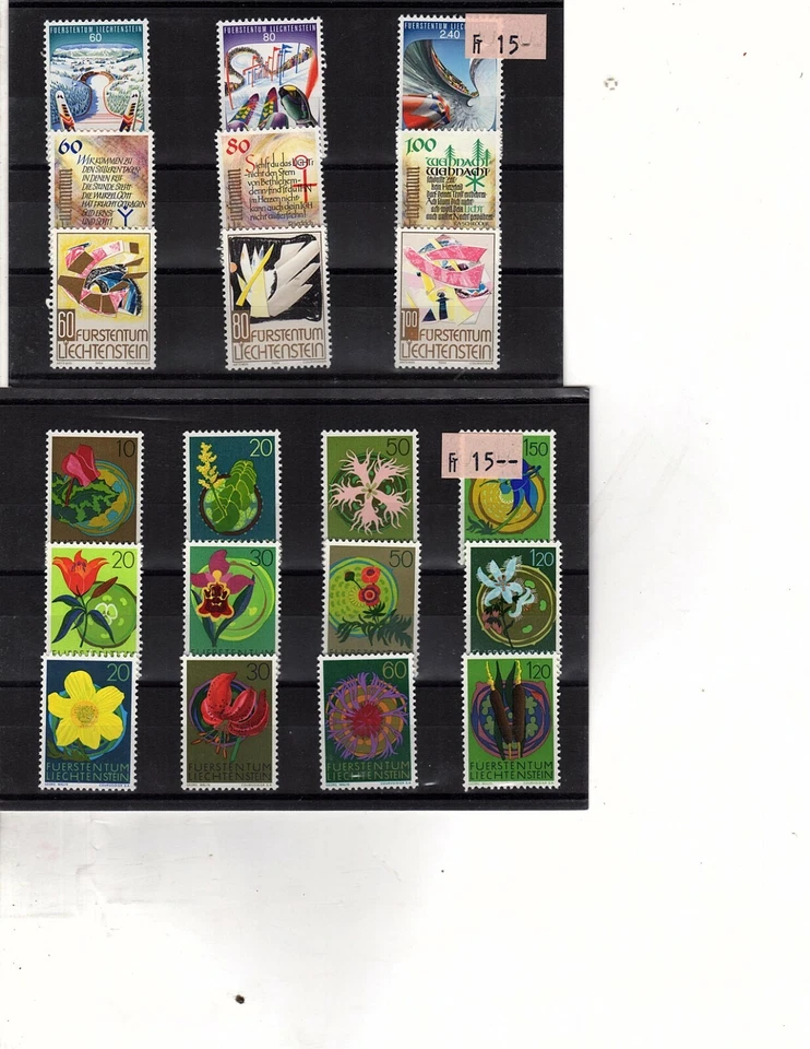   LIECHTENSTEIN - Sellos años 70 flores y otros (mb23 Foto 1 de 1