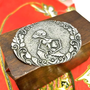 Antique Wayang Kulit Shadow Puppet Brooch Pin Indonesia Javanese 800 Silver Jave - Picture 1 of 17