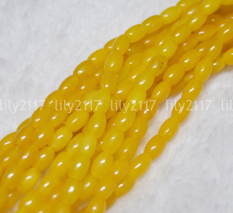 Atacado amarelo claro 5x8mm pedra preciosa topázio natural em forma de arroz contas soltas 15" - Imagem 1 de 4