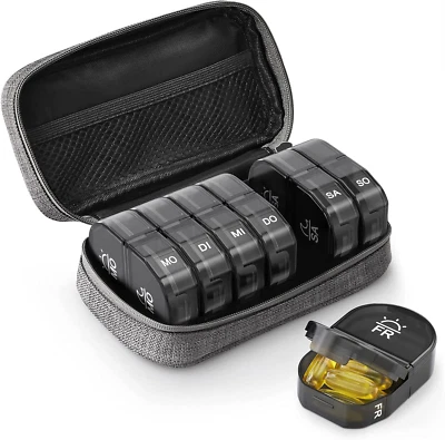 BESUCHE DEN AUVON-STORE AUVON Canvas Tasche Tablettenbox 7 Tage Morgens Abends, Medikamentenbox 7 Tage 2