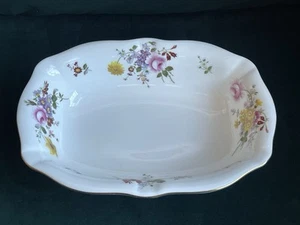 Plato para servir Royal Crown Derby Posies rectangular abierto vegetal LXI 1961 - Imagen 1 de 5