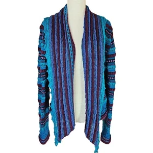 Chicos Boho Strick Cardigan vorne offen Damen 8 HĂ€kel Grob Kunst Psychedelisch - Bild 1 von 10