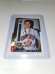 1996-97 Pinnacle Be A Player- Jarome Iginla Die Cut Auto (AU) Link 2 History - Picture 1 of 10