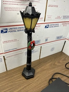 18.5" Illuminated Lamp Post with Bow by Valerie - Picture 1 of 4