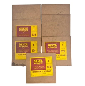 Lote De 7 Hojas De Colección Delta Milwaukee 8" Sierra Simunds y Acero 325 335 326 - Imagen 1 de 20