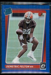 2021 Donruss Optic Rated Rookie Preview Blue Demetric Felton RC Cleveland Browns - Picture 1 of 2