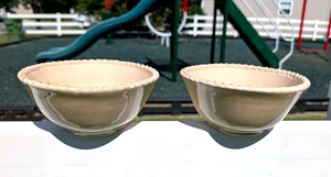 Pier 1 Imports Caspian Honey Discontinued 2 Soup Cereal Bowls Rope Edge 6 3/4" - Picture 1 of 11