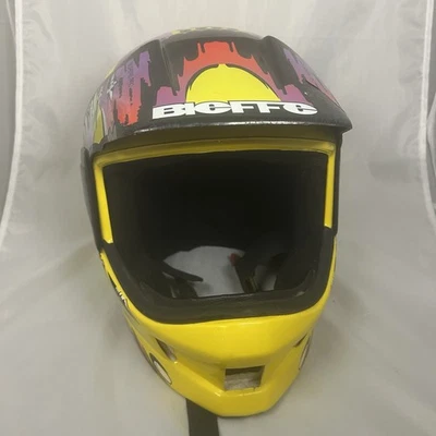 Casco de moto vintage Bieffe GR-1400 Supers Pro amarillo Italia años 90 grande retro Foto 1 de 4