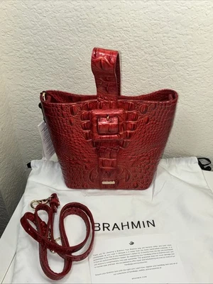 NUEVO CON ETIQUETAS RARO BOLSO BANDOLERA BRAHMIN FE CUERO LAVA MELBOURNE Foto 1 de 4