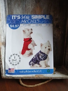 Abrigo de Perro McCall Patrón de Costura It’s Sew Simple XS-m Estilo L9497 Año 2019 Sin Cortar - Imagen 1 de 3