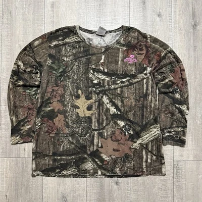 Mossy Oak Break-Up Infinity Camo Long Sleeve Women’s Henley Shirt Size 2XL - Image 1 of 4