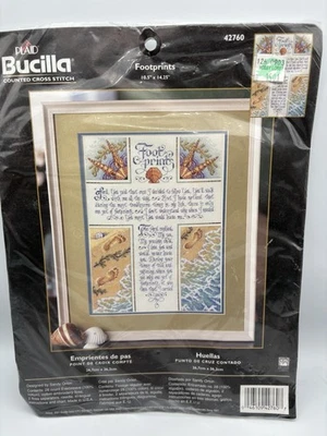 Kit Punto de Cruz Huellas Bucilla 42760 Acabado Tamaño 10.5” X14.25” Nuevo Precintado Foto 1 de 4