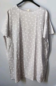 Nwt LINTICO Linen Polka Dot Dress Collarless Mid-Length Taupe Size XXL - Picture 1 of 11