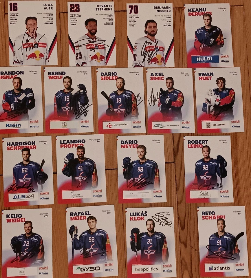 17 Autogrammkarten EHC Kloten + RB Salzburg Saison 2025/26 - Bild 1 von 1