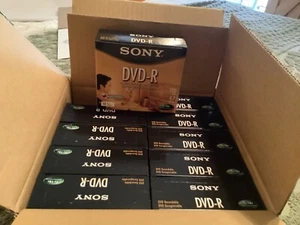 Sony DVD-R 4.7GB 120 Minute Blank Disc 10-Pack lot 10 case new 100 total - Picture 1 of 4