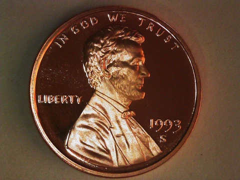 1993 S Proof Lincoln Cent Red deep Cameo Cover