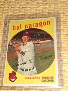 1959 Topps Hal Naragon #376 Indians Catcher Original Authentic Cleveland Indians - Bild 1 von 2