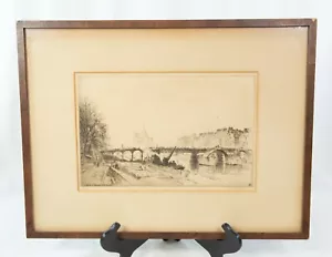 Acquaforte francese originale MAURICE ACHENER PONT DE LA TOURNELLE Parigi (MARE) - Foto 1 di 12