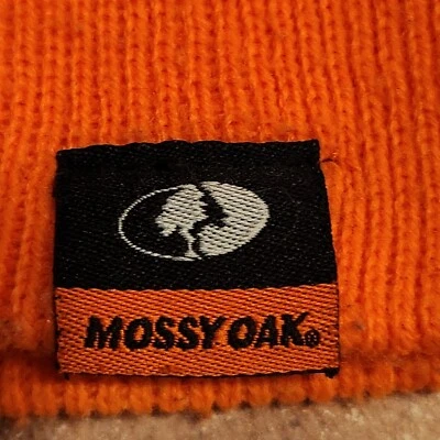 Mossy Oak Insulated Beanie Blaze Orange Cold Weather Hunting Hat Cap Unisex - Image 1 of 4