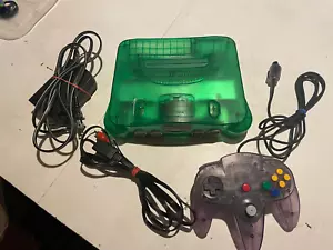Nintendo 64 Jungle Green Console Tested Working! - Picture 1 of 5