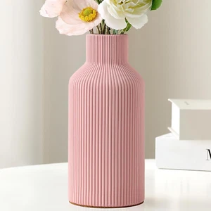 Ceramic Flower Vase, Minimalist Decor, Modern Home Decorative Vase, 8 in Small P - Picture 1 of 12