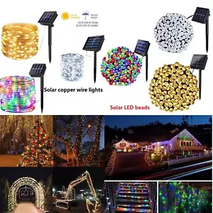 Outdoor Solar String Light Garden Party Decor Waterproof Fairy Lights 100-200LED - Picture 1 of 16
