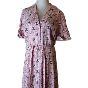 Vintage Brooks Brothers Capped Sleeve A-Line Button Down Dress Size 8 - Picture 1 of 8