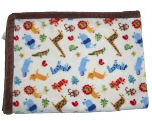 Carters Safari Dschungeltier Babydecke creme braun Borte Zebra Rino Löwe Tiger - Bild 1 von 2