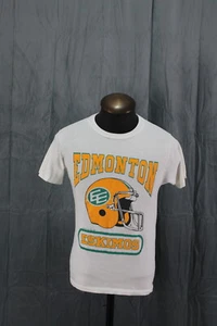 Edmonton Eskimos Shirt (VTG) - Helmet Graphic 1980s - Men's Medium - Picture 1 of 8
