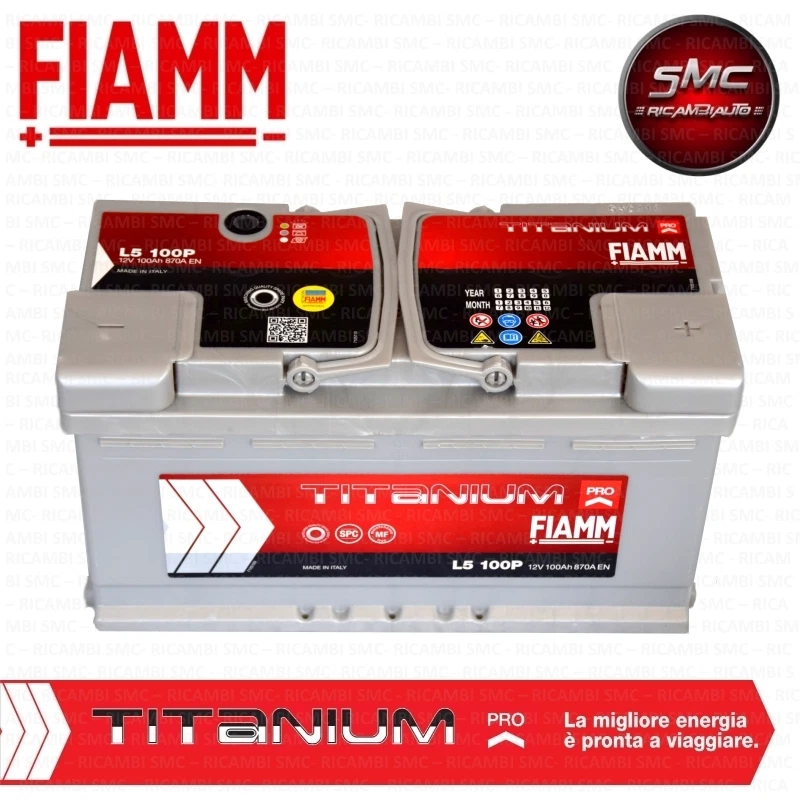 Batteria Auto 100ah FIAMM L5 100p Titanium Pro spunto 870a